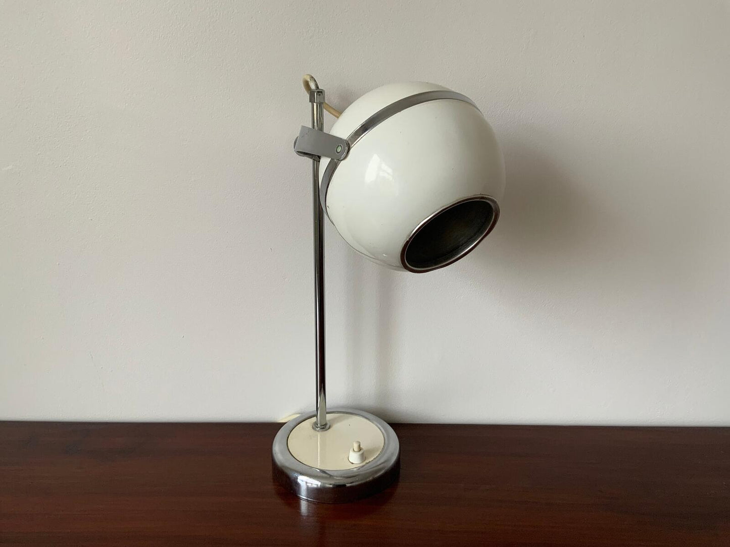 Vintage Eyeball Lamp, Retro Chrome Accent Table Lamp