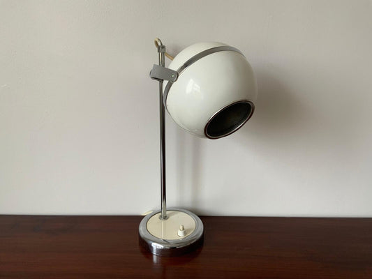 Vintage Eyeball Lamp, Retro Chrome Accent Table Lamp