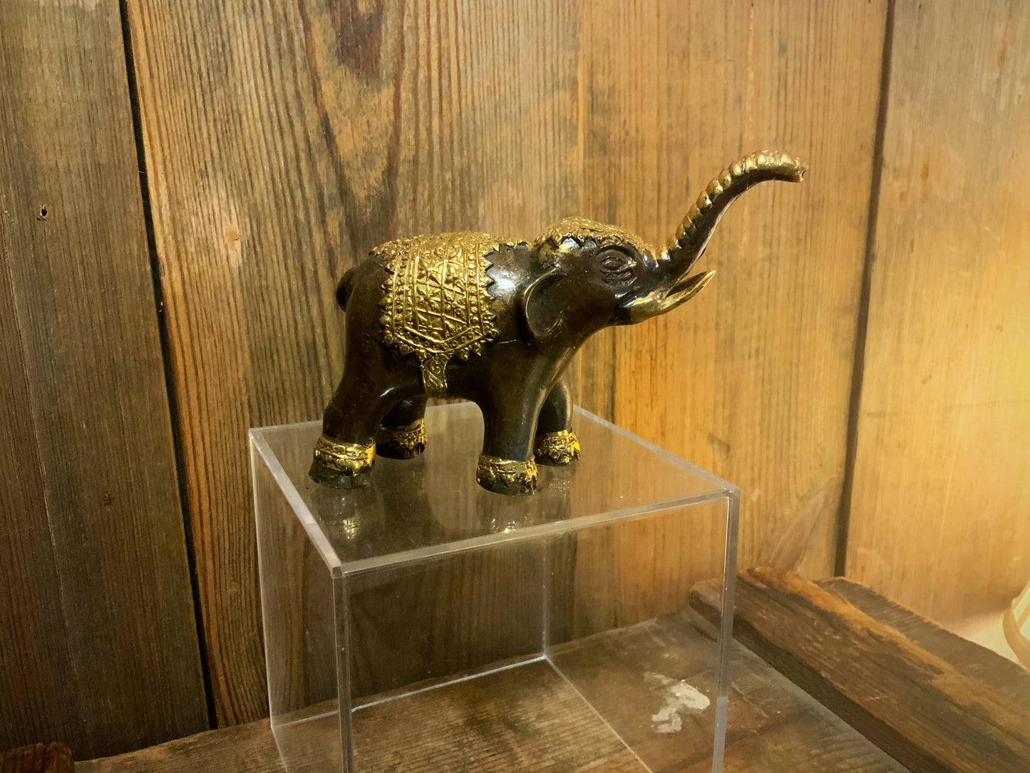 Thai Bronze & gilt teppanon elephant