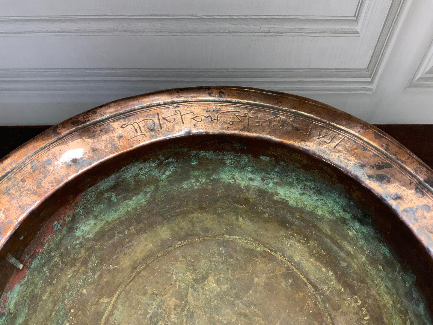 19th century antique brass fruit bowl