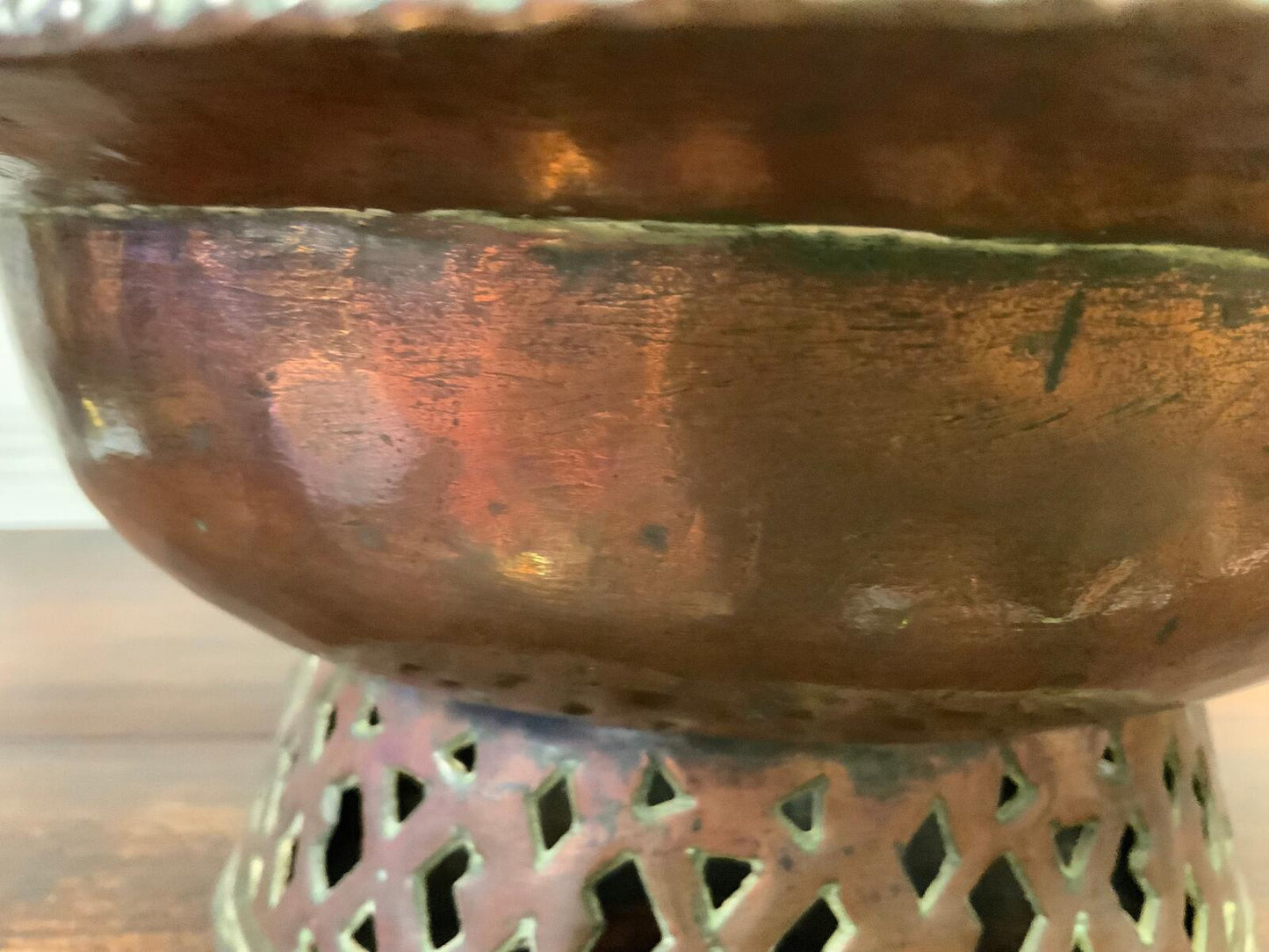 19th century antique brass fruit bowl