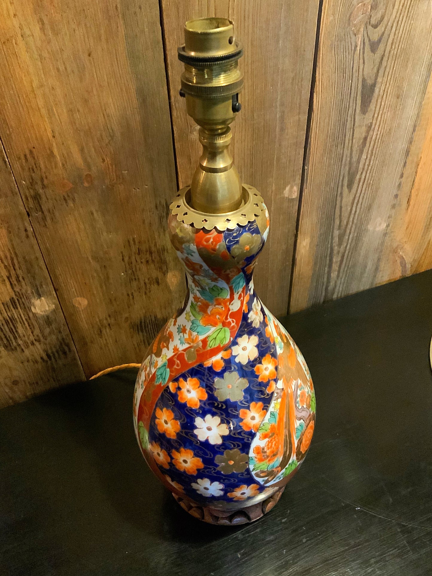 Japanese antique double gourd lamp