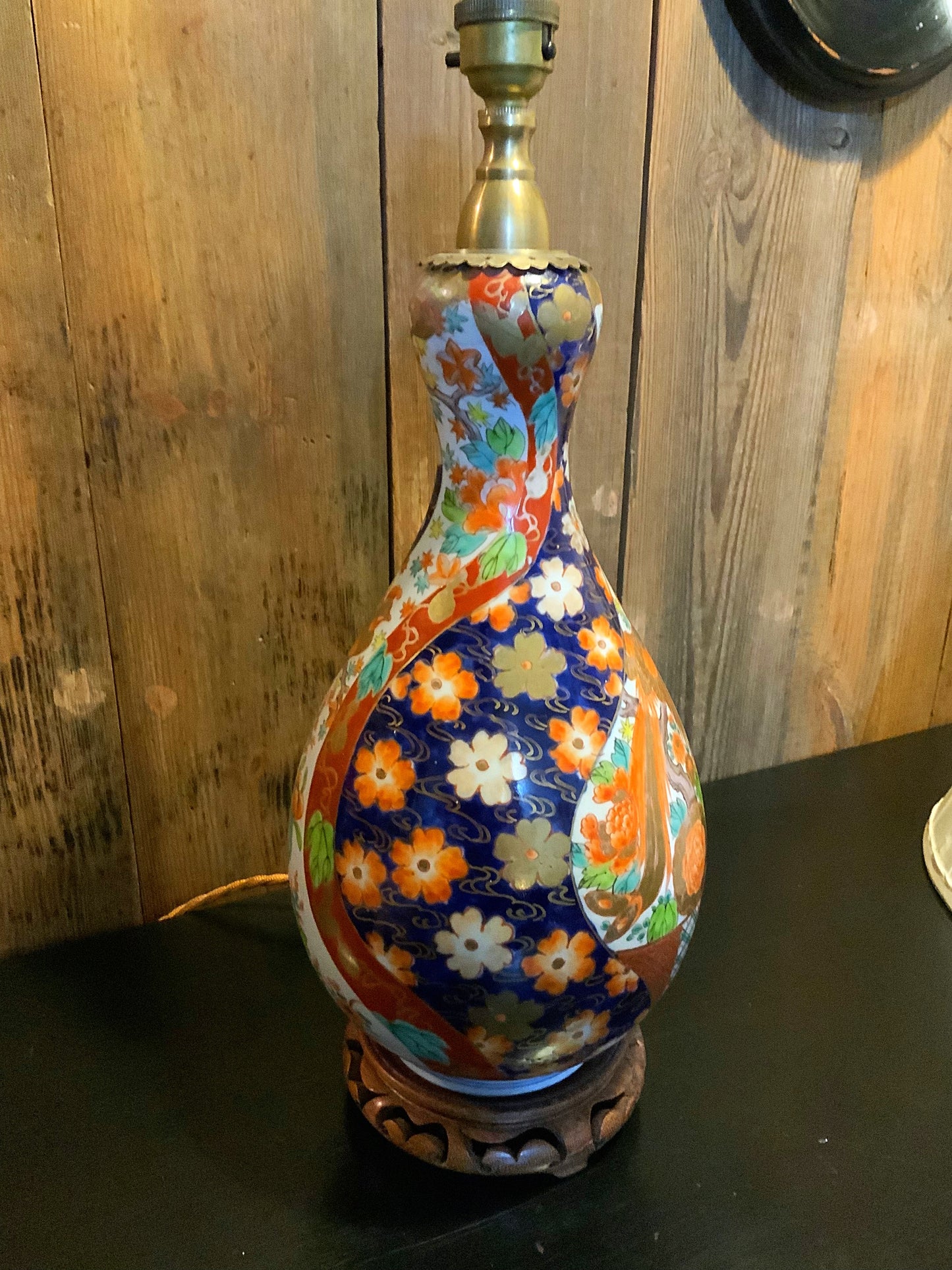 Japanese antique double gourd lamp