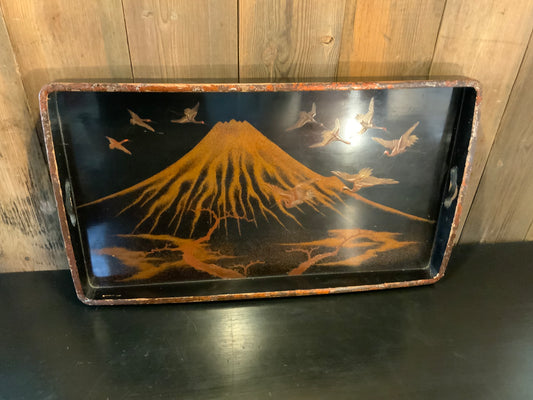 Japanese lacquered & decorated tray