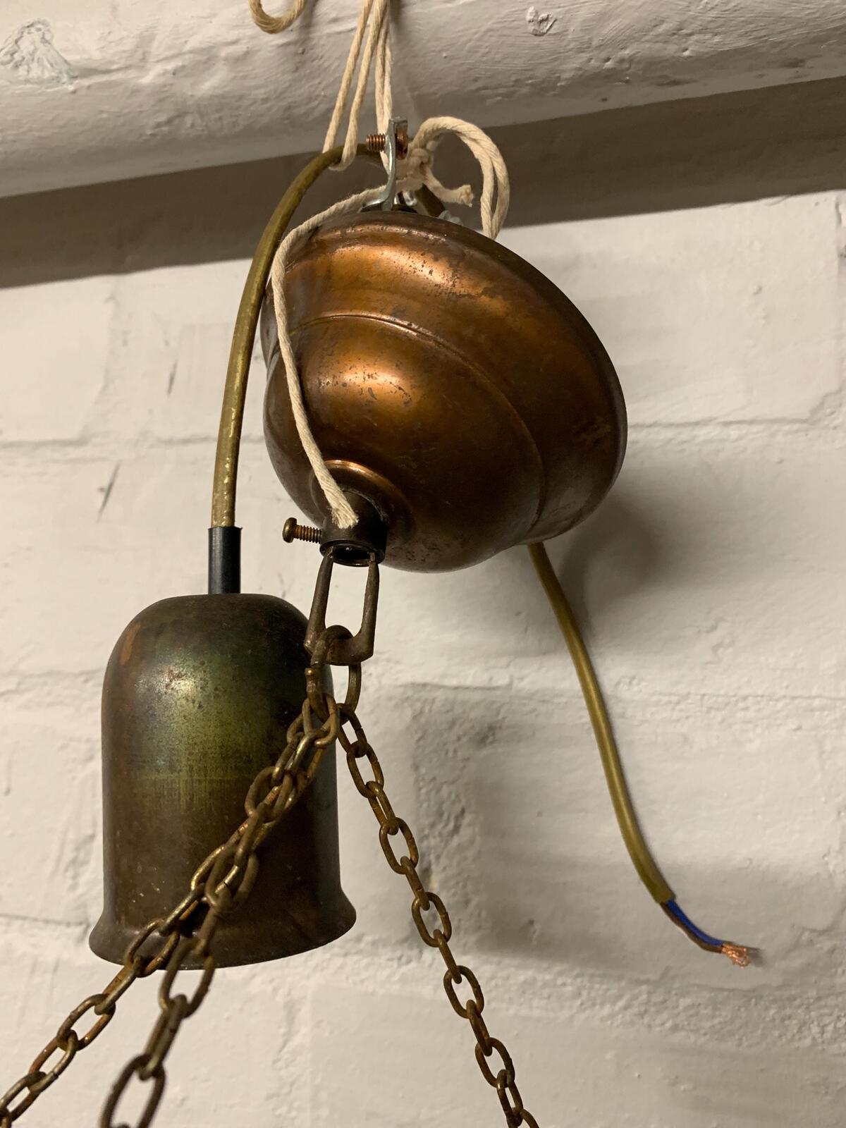 Vintage green hand blown pendant light
