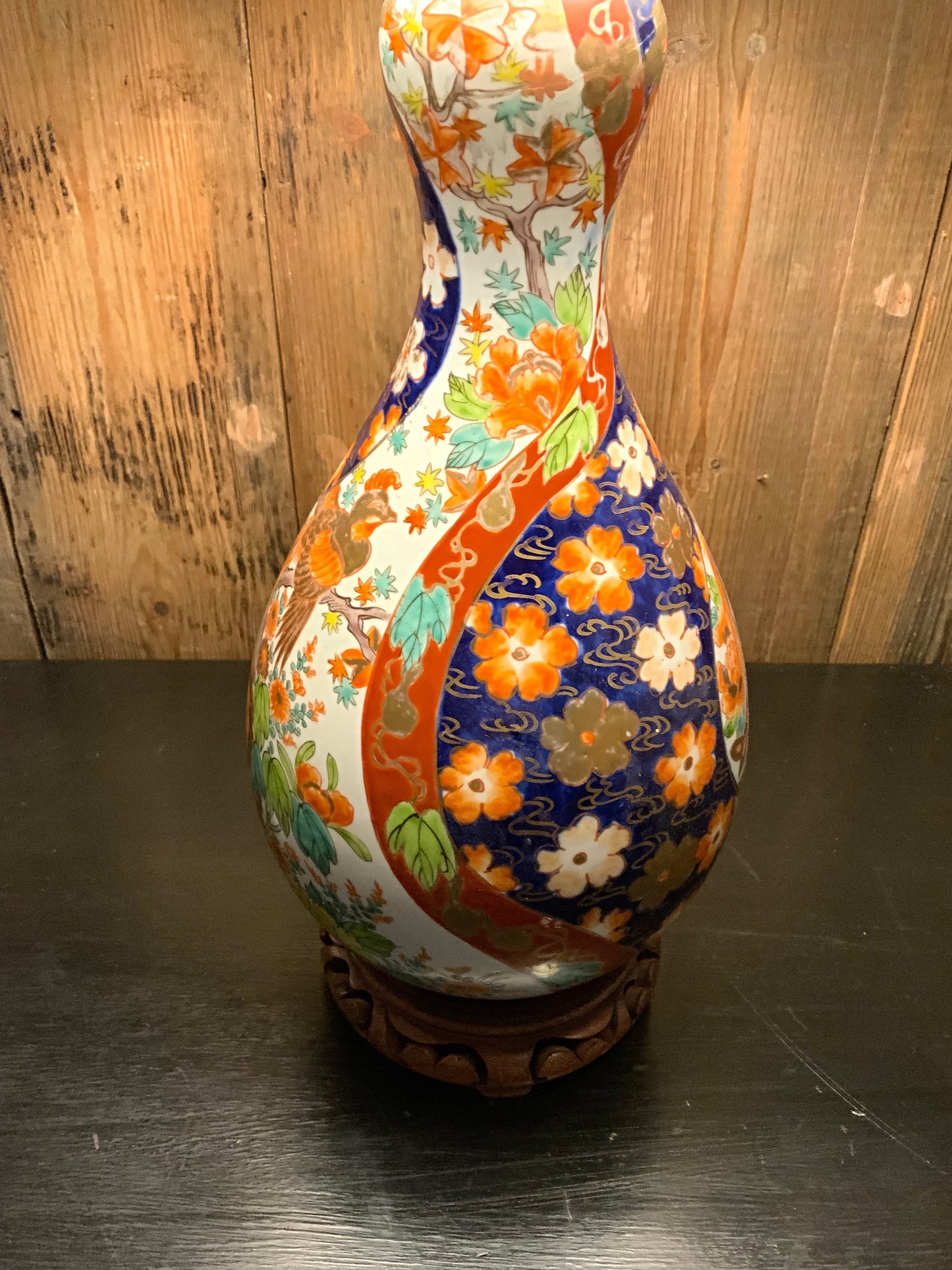 Japanese antique double gourd lamp