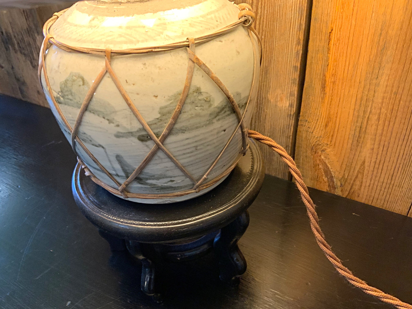 Antique Asian lamp conversion