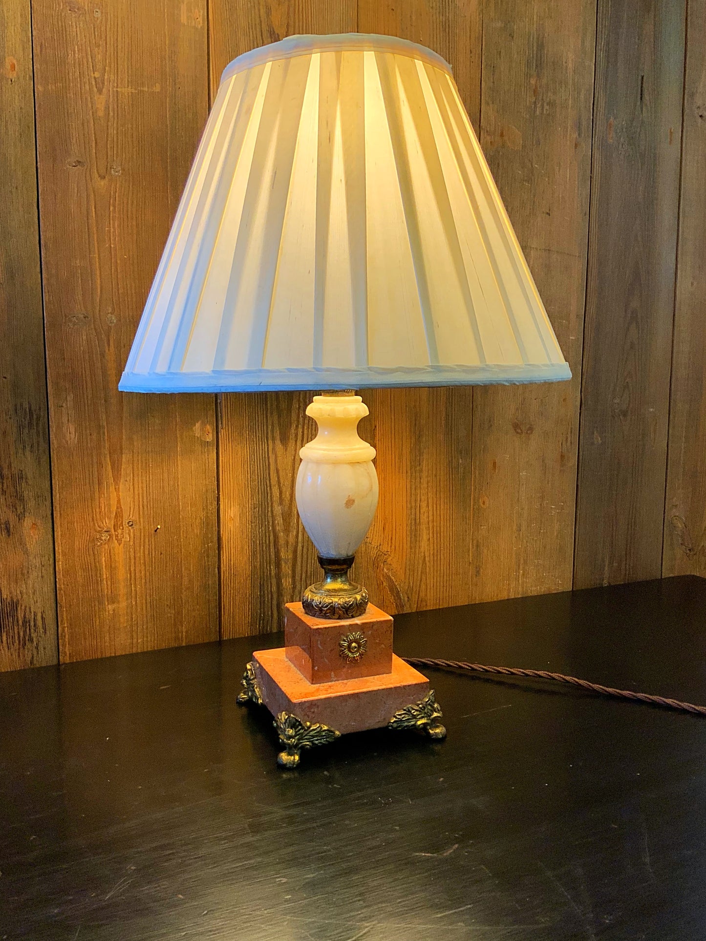 French marble and ormalu lamp