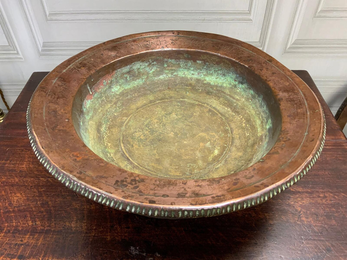 19th century antique brass fruit bowl