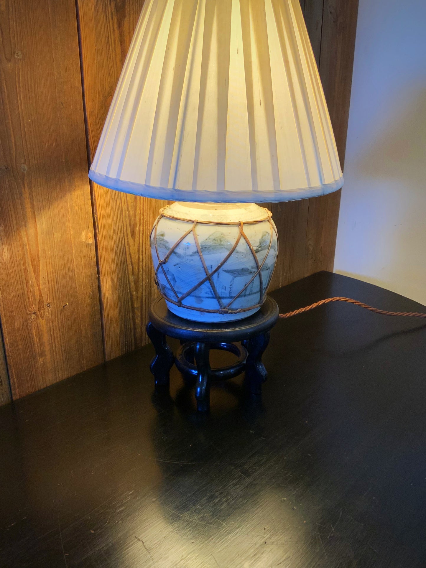 Antique Asian lamp conversion