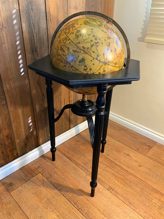 English Edwardian ebonised table mounted globe