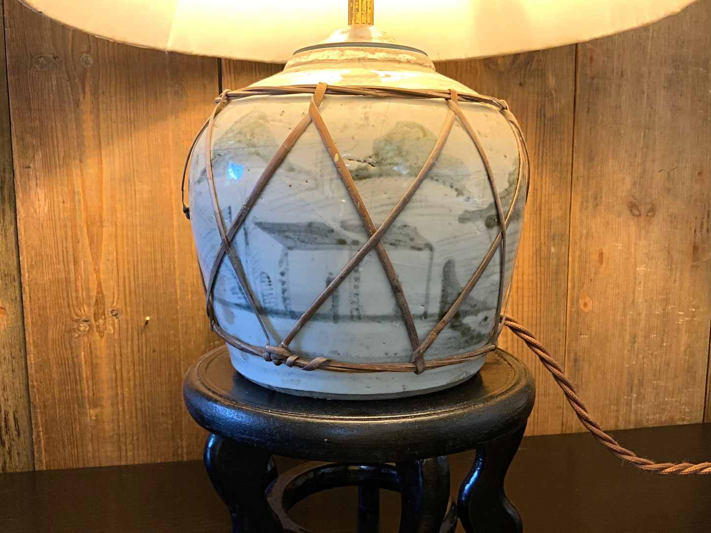 Antique Asian lamp conversion