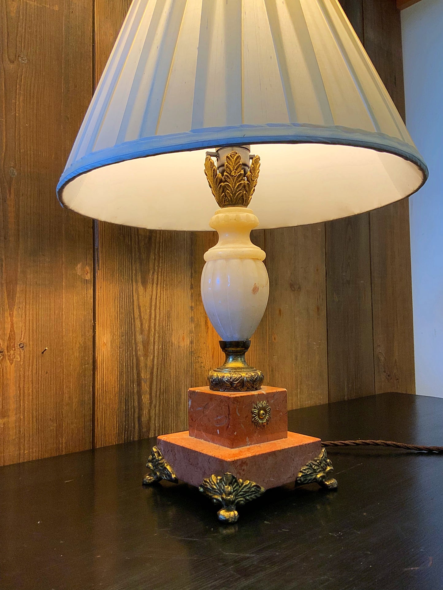 French marble and ormalu lamp