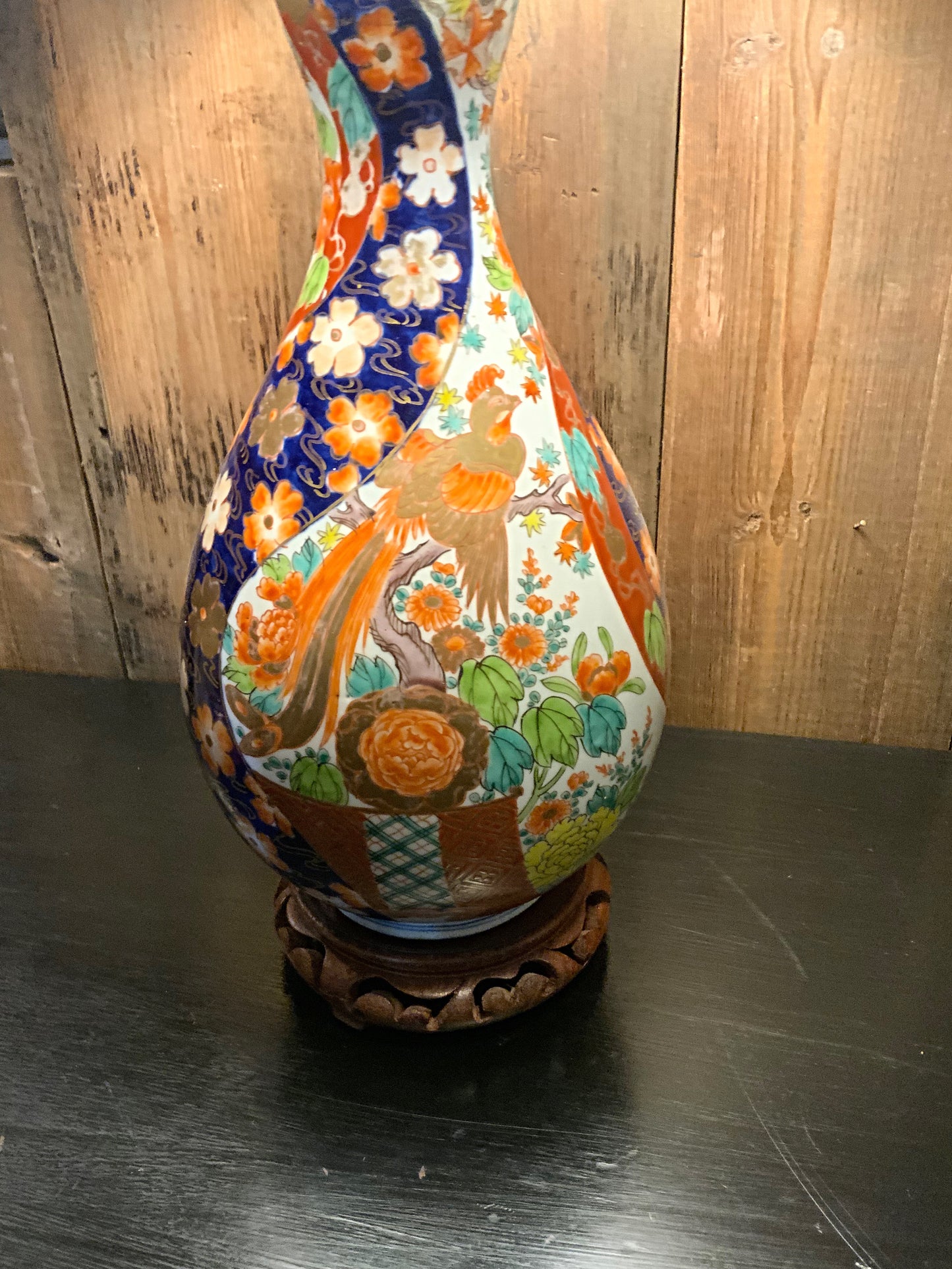 Japanese antique double gourd lamp