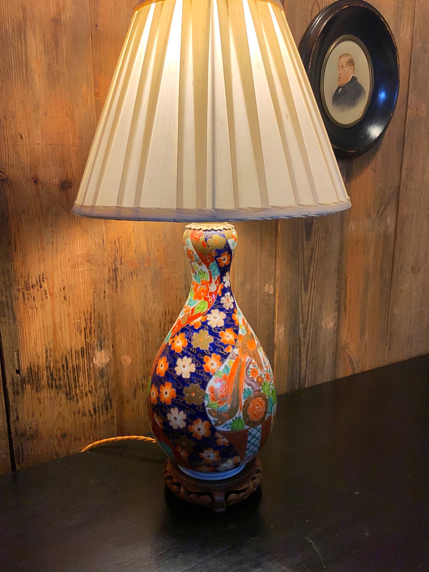 Japanese antique double gourd lamp