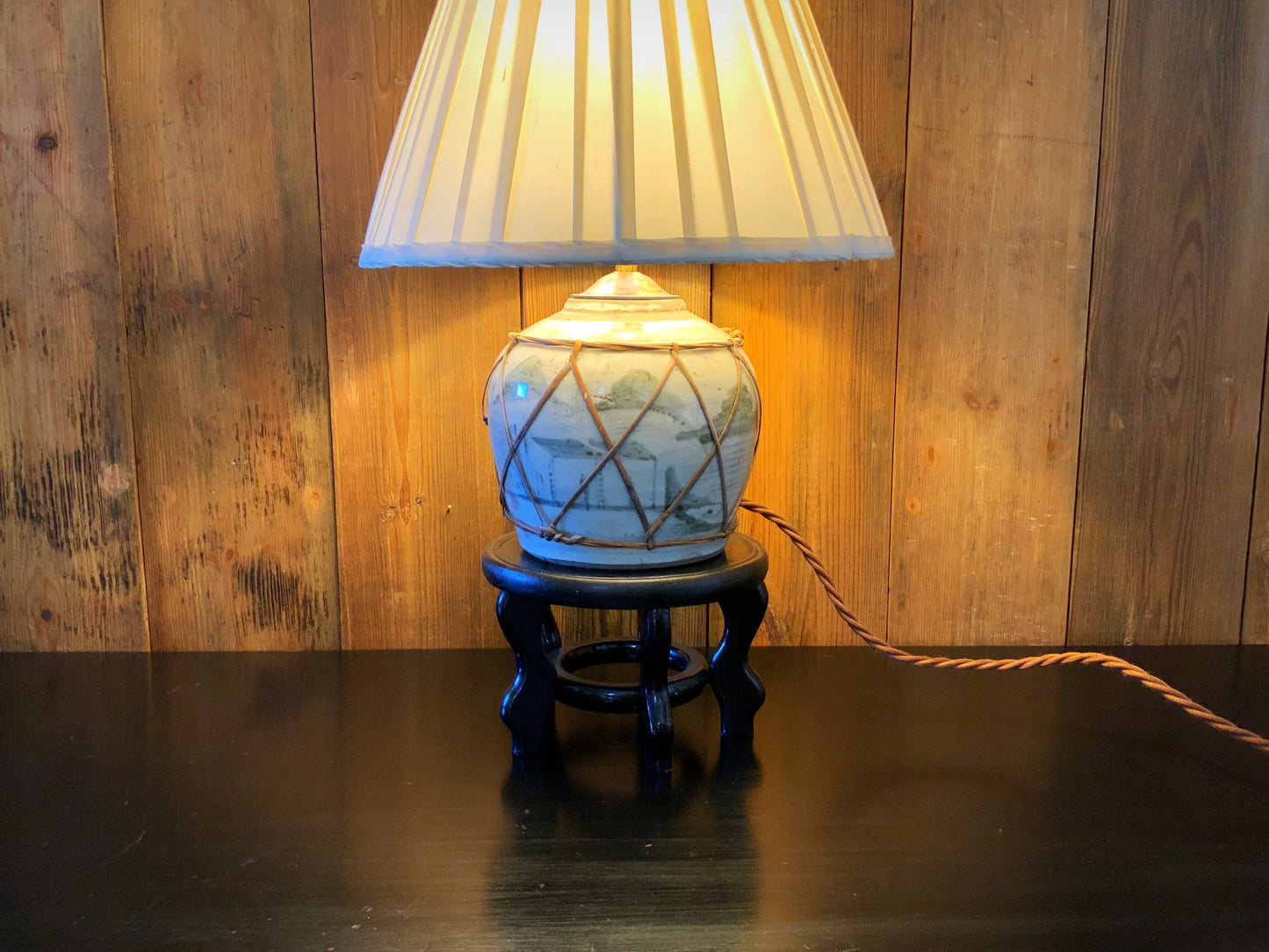 Antique Asian lamp conversion