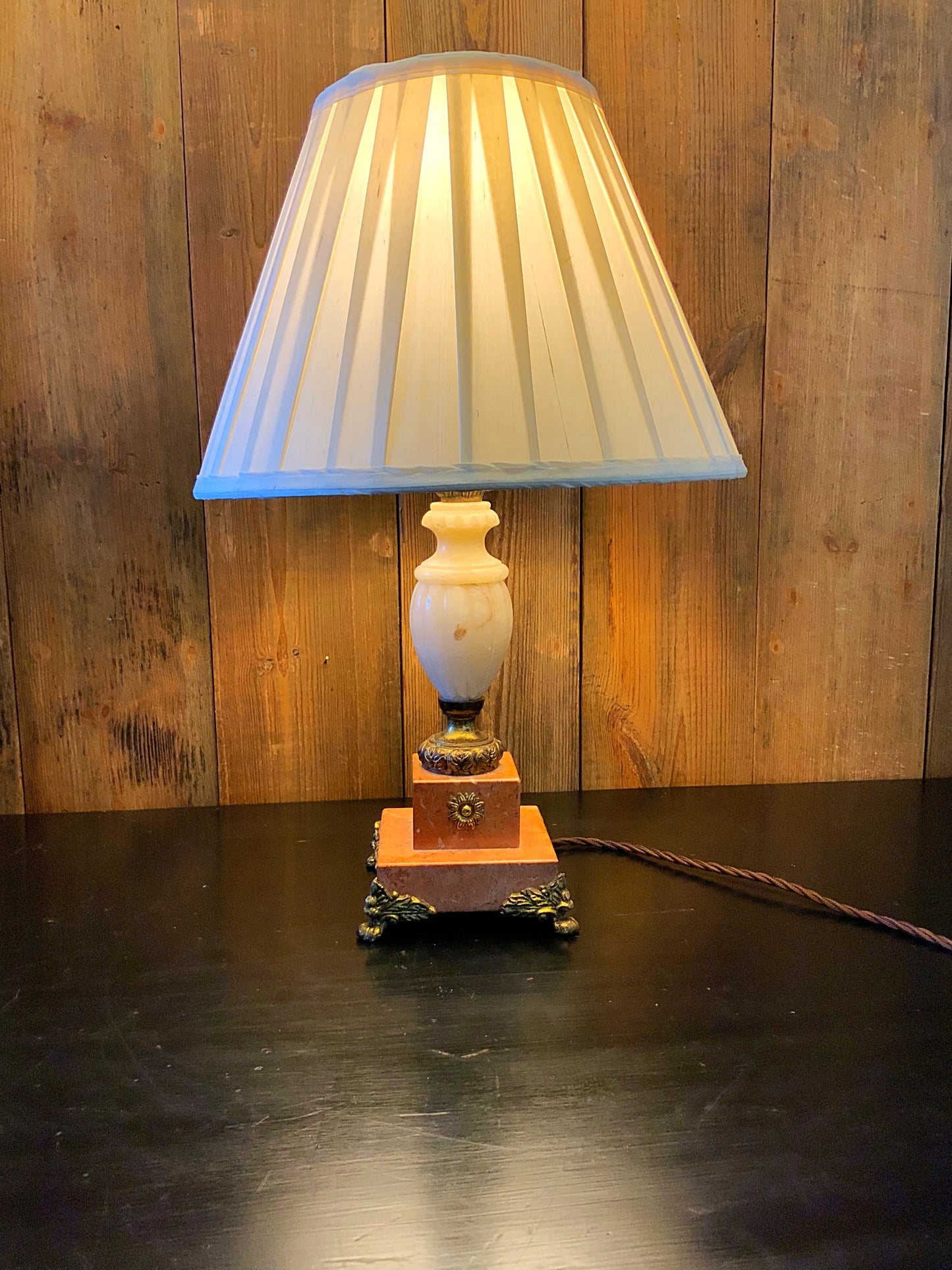 French marble and ormalu lamp