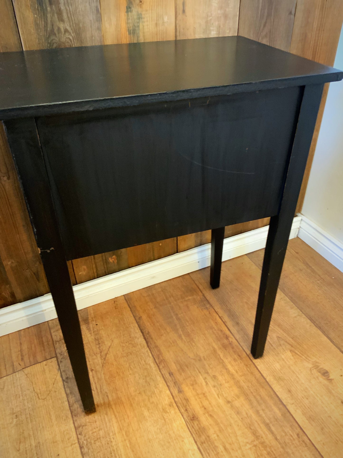 English antique ebonised side cabinet