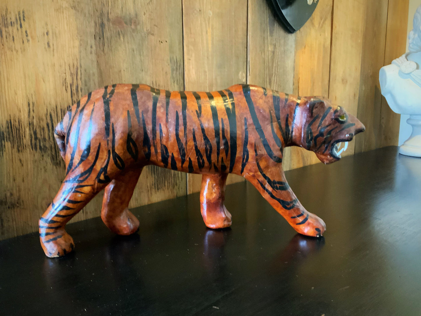 A beautiful leather tiger figurine