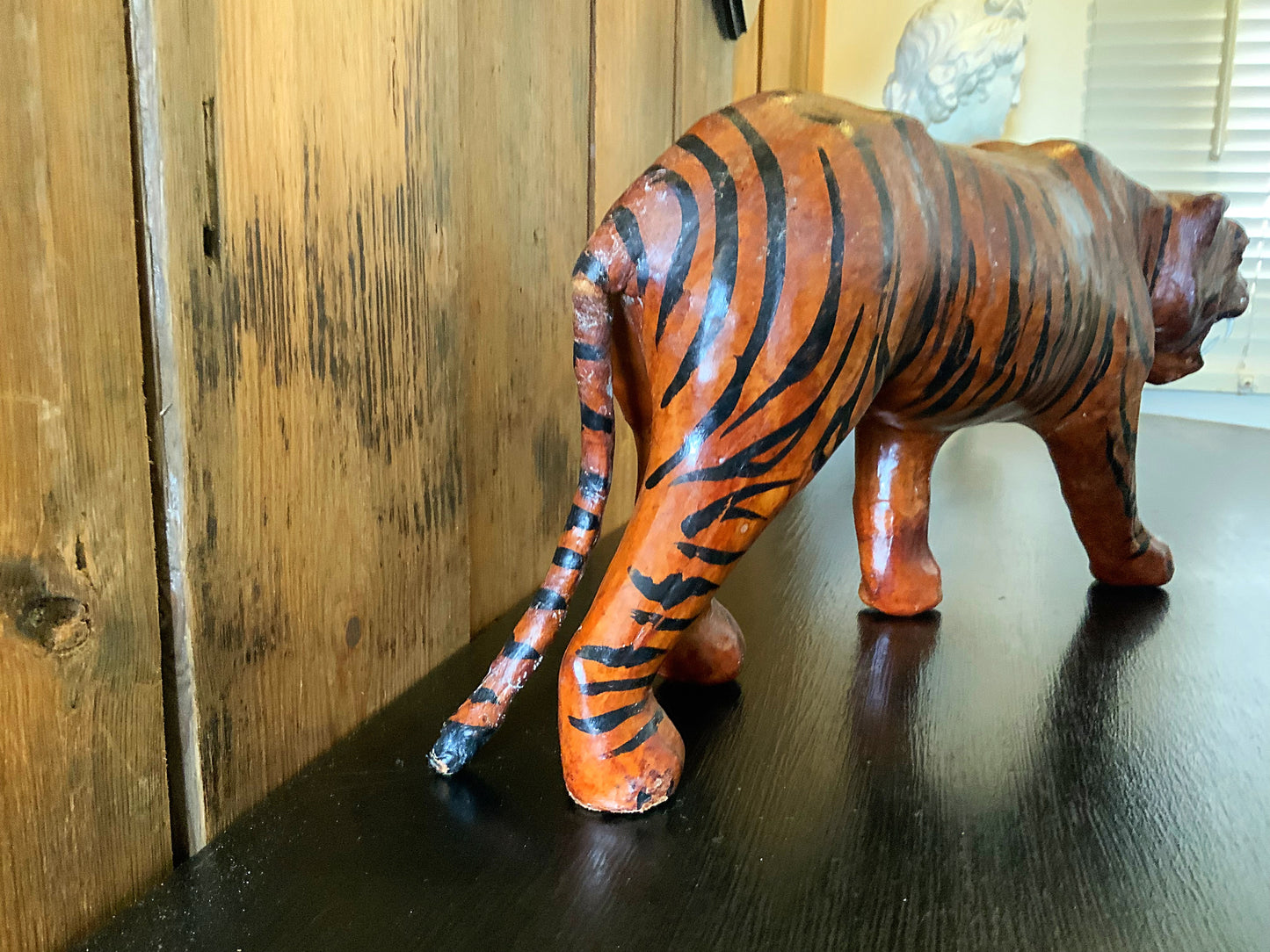 A beautiful leather tiger figurine