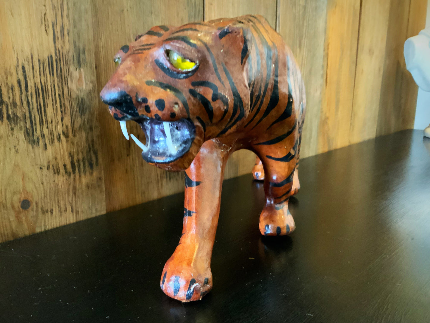 A beautiful leather tiger figurine