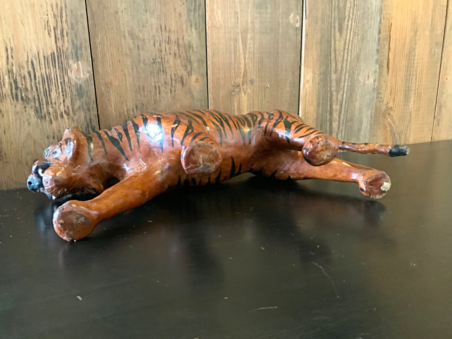 A beautiful leather tiger figurine