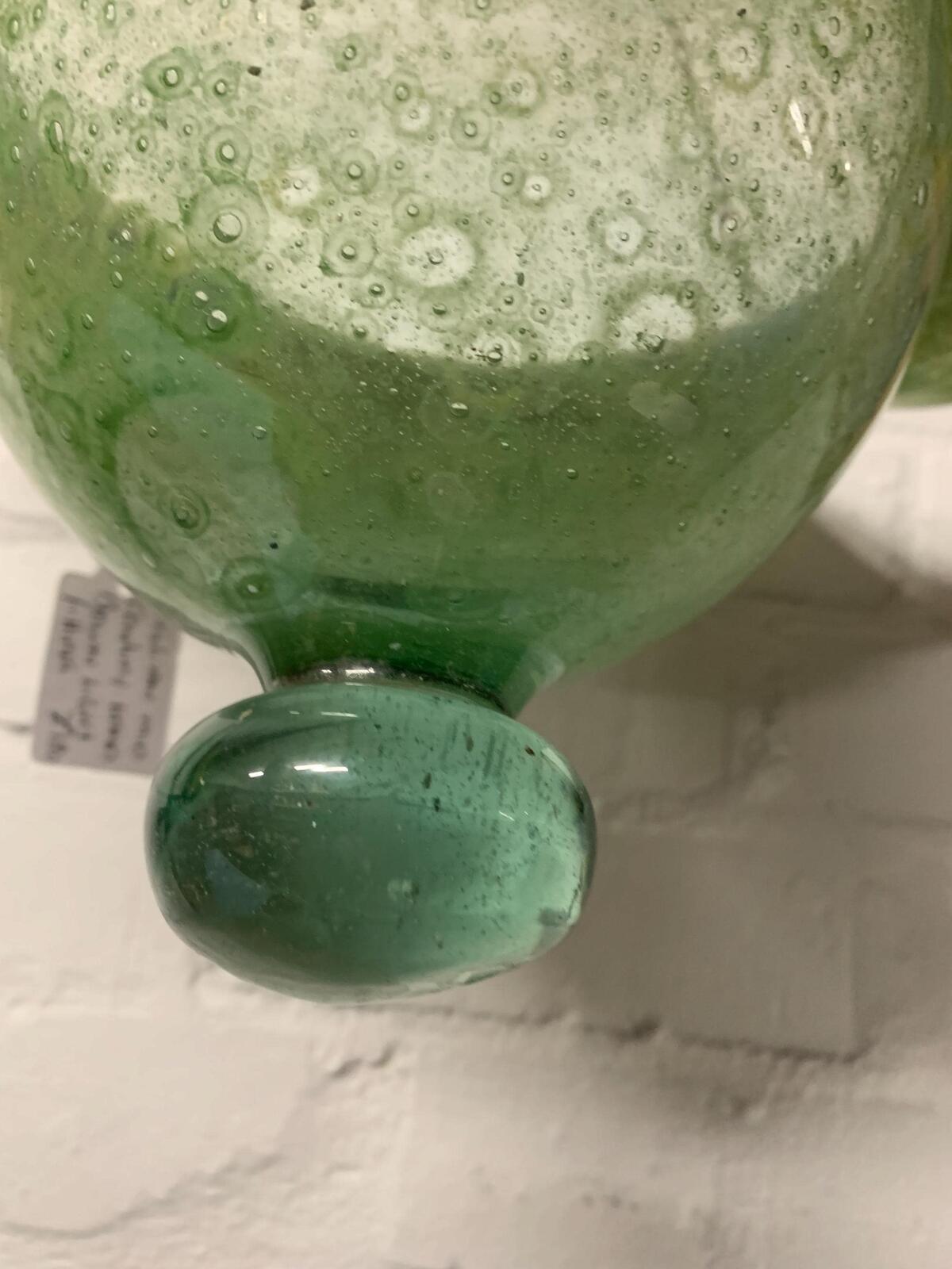 Vintage green hand blown pendant light
