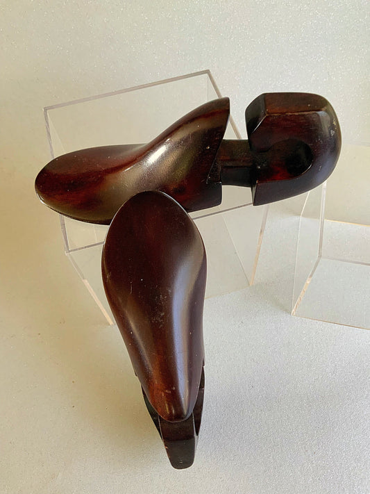 Two beautiful mahogany shoe lasts