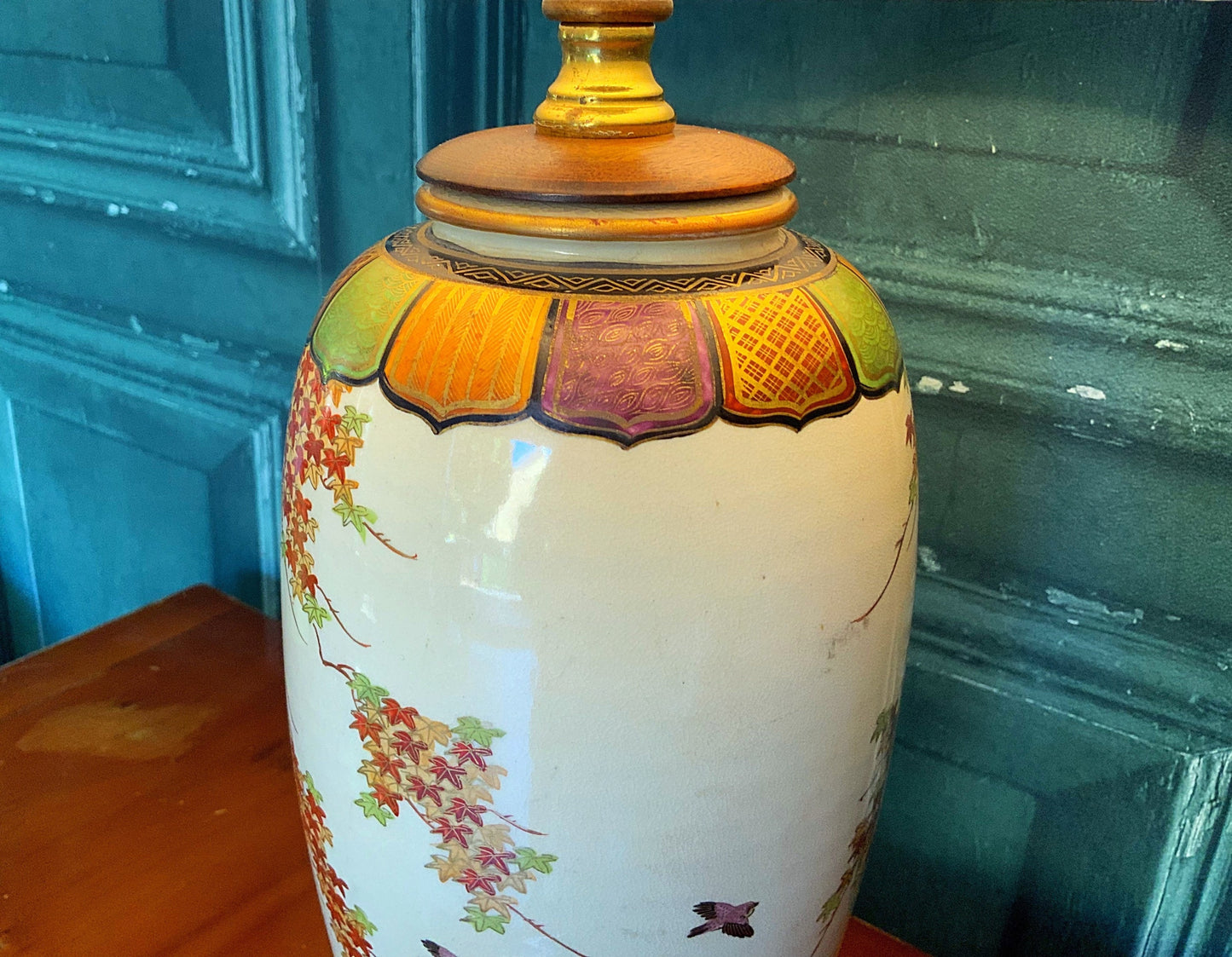 A beautiful Japanese satsuma lamp conversion