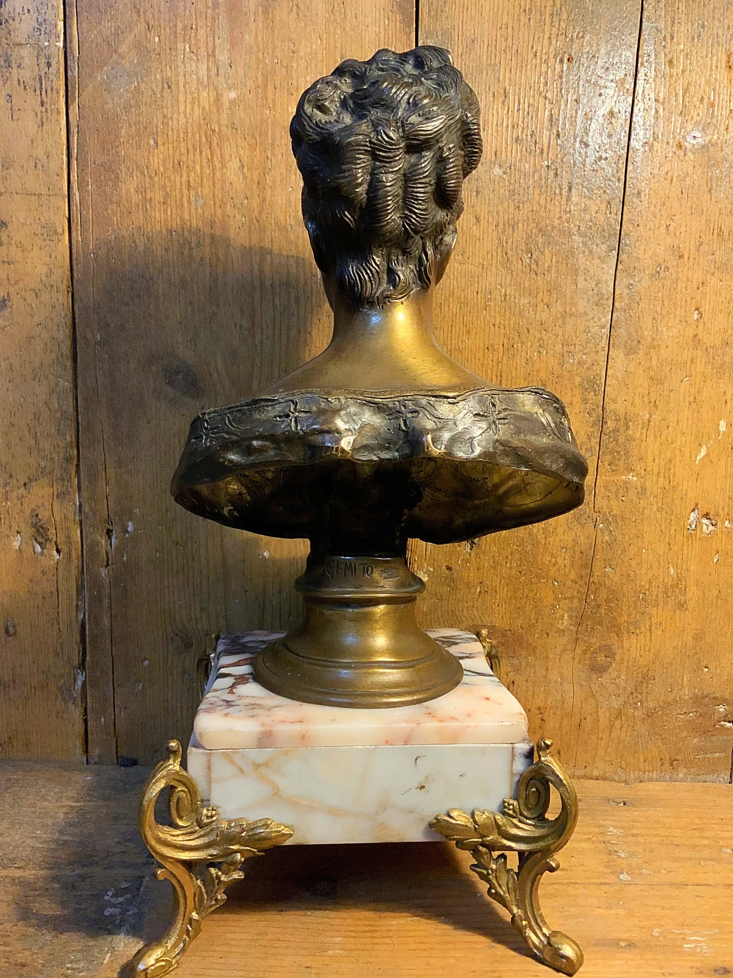 A stunning Italian bronze “Busto femminite” bust