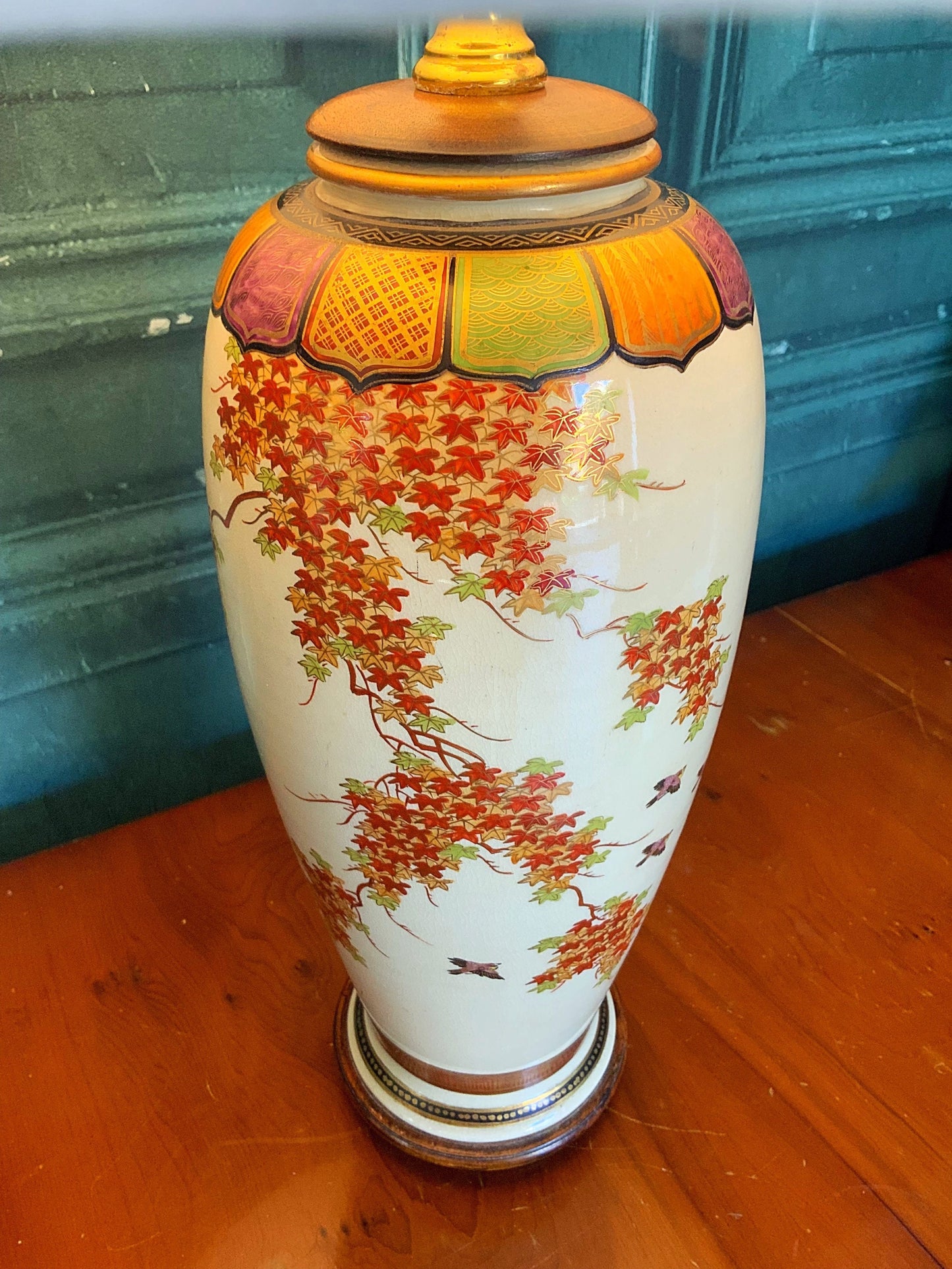 A beautiful Japanese satsuma lamp conversion