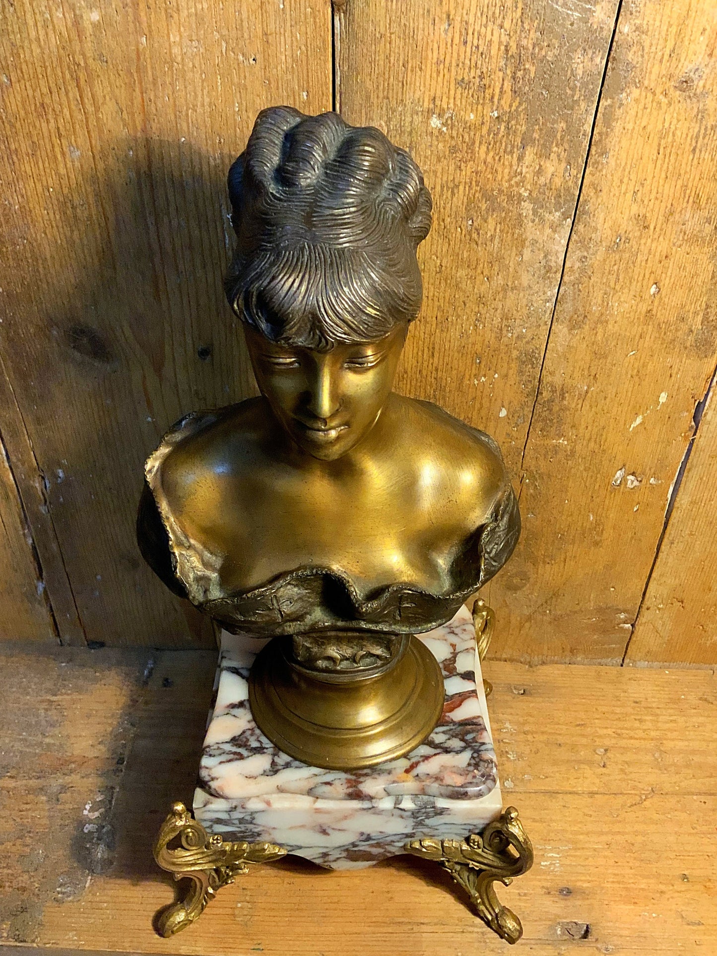 A stunning Italian bronze “Busto femminite” bust