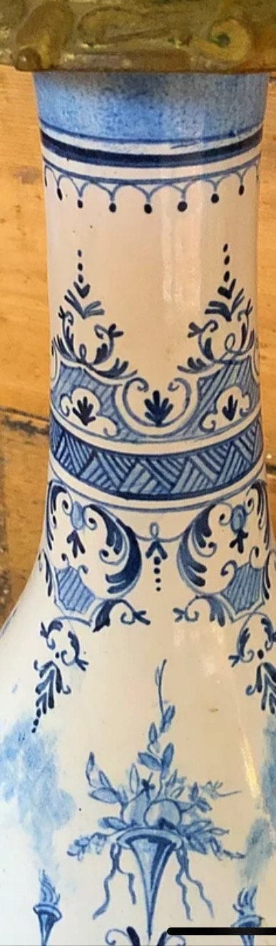 A beautiful hand painted vase lamp conversion