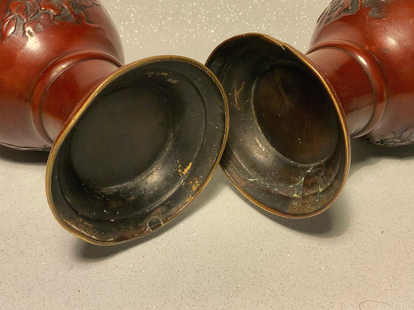 A great pair of Japanese bronze vases