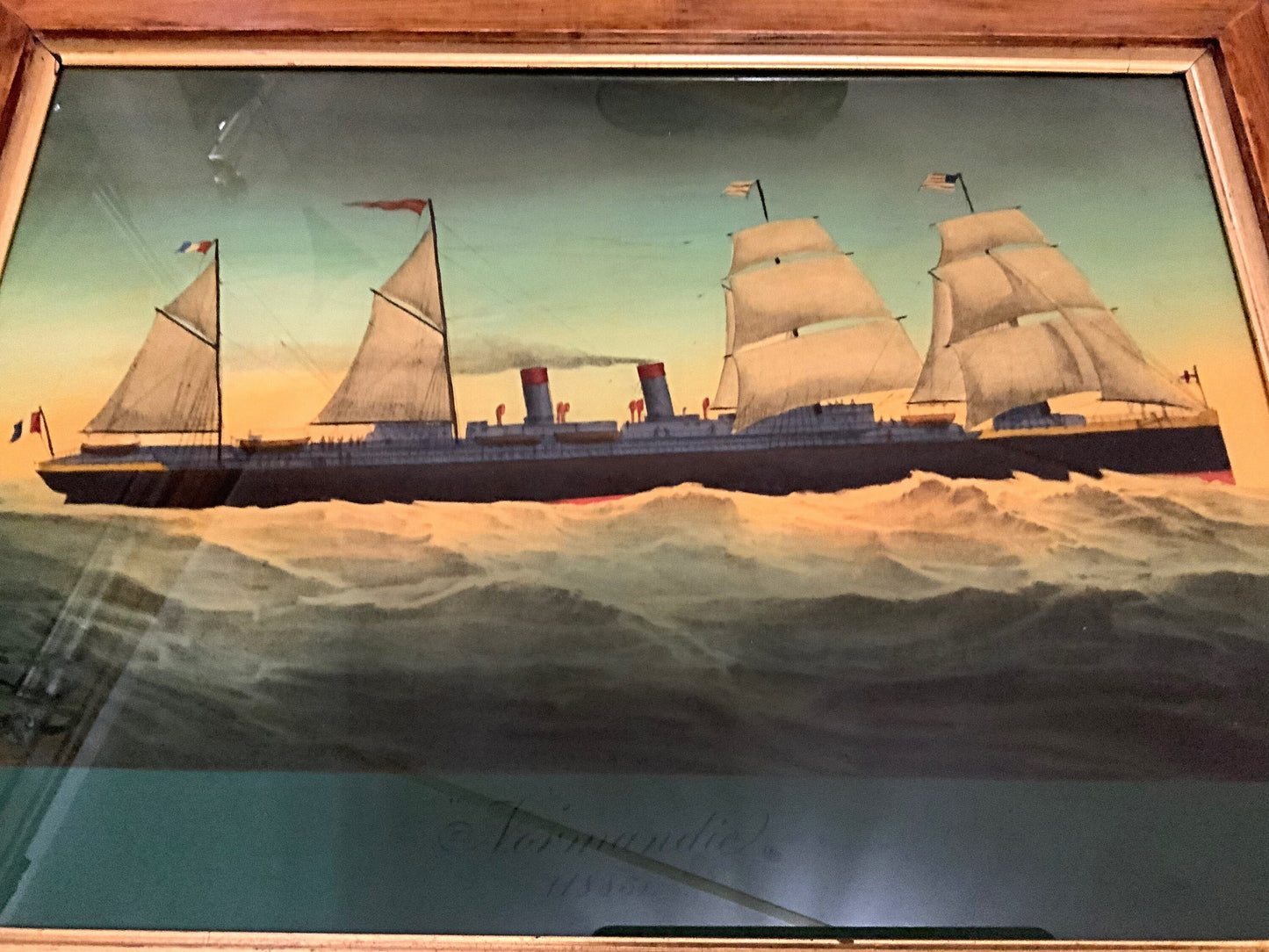 An English 20th century oil on glass picture