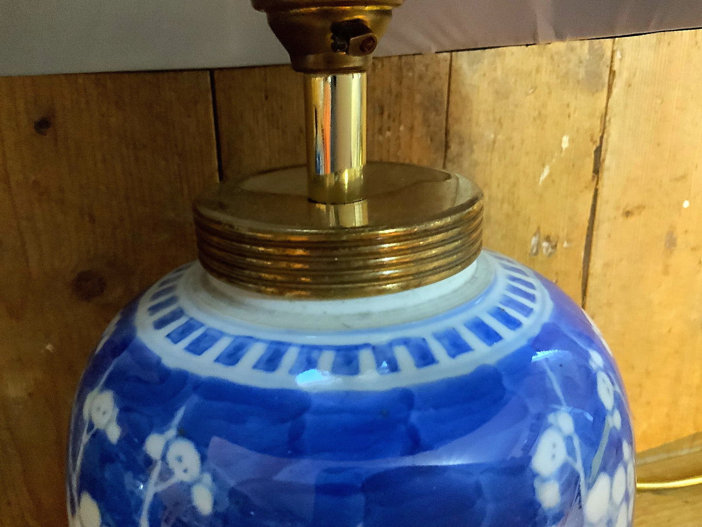 Antique Chinese prunus jar/lamp conversions