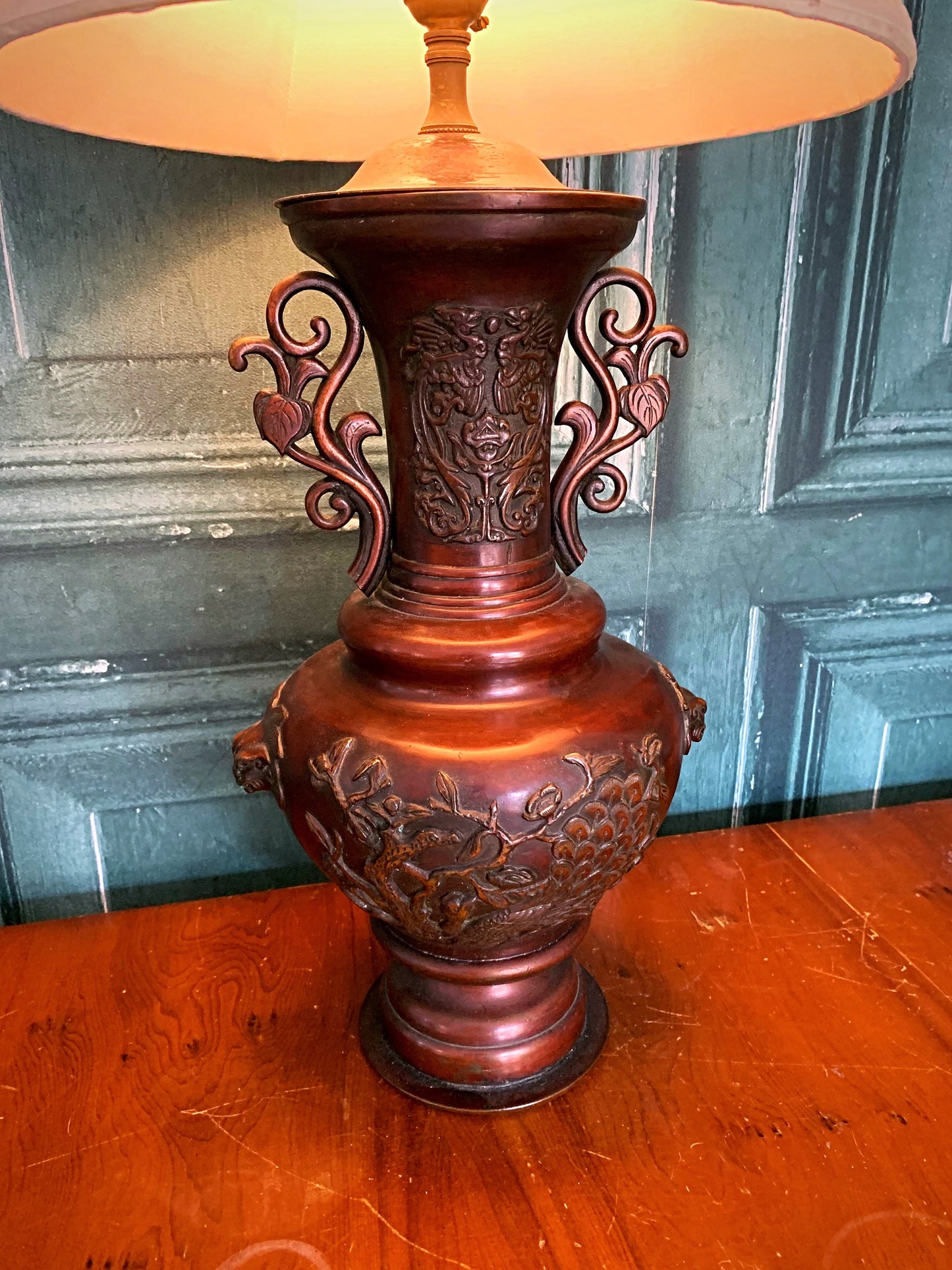 A beautiful Japanese Meiji period lamp conversion