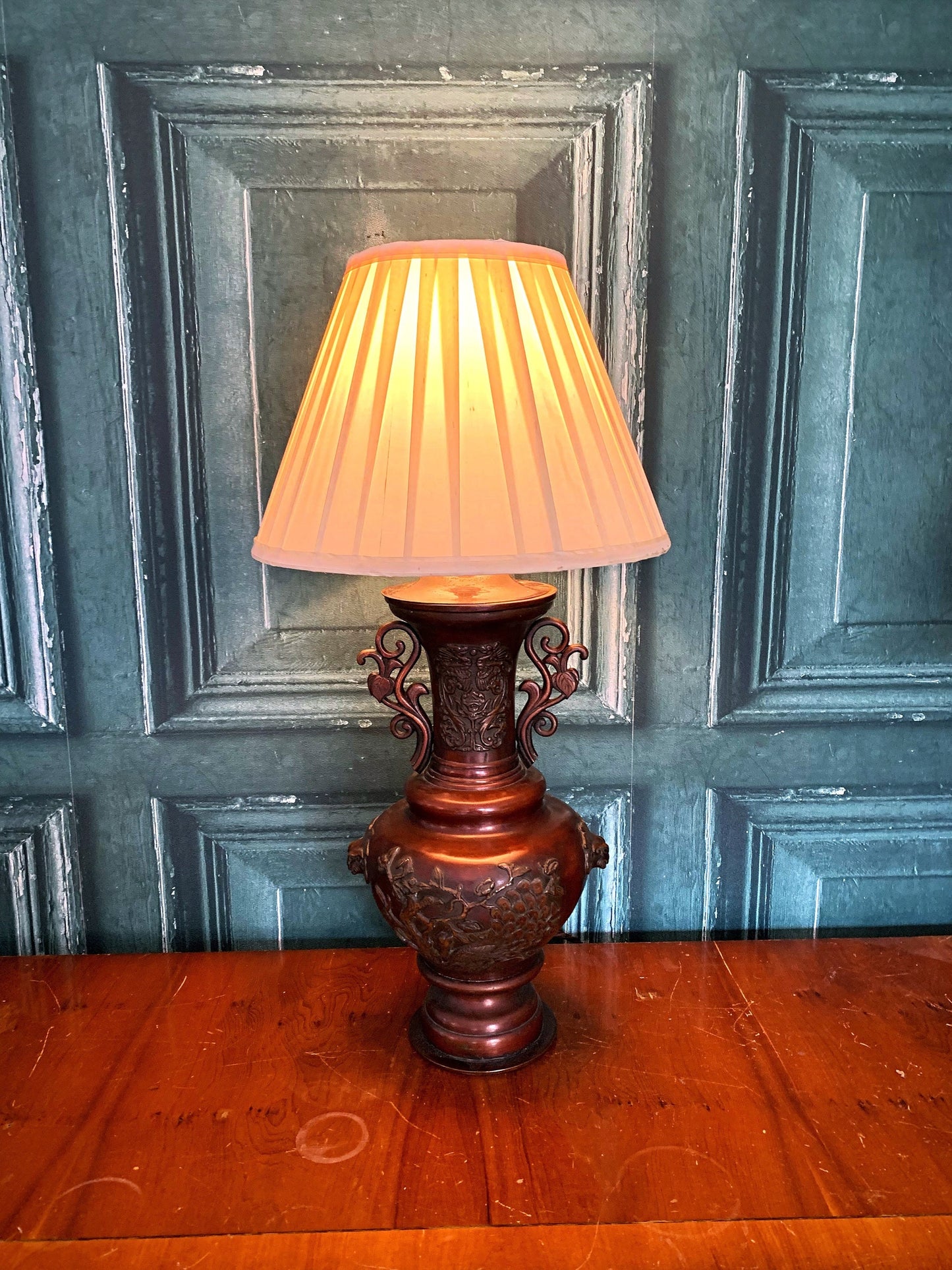 A beautiful Japanese Meiji period lamp conversion