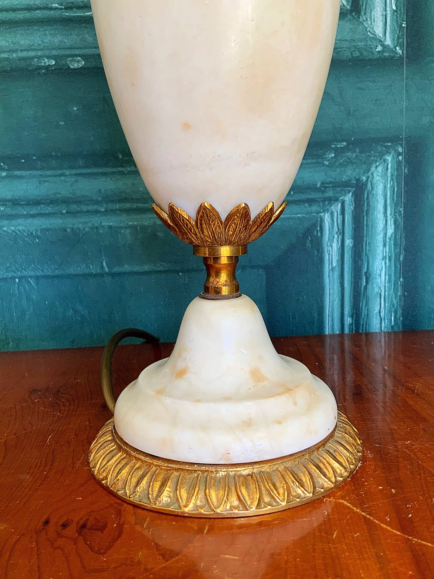 A beautiful  French ormalu mounted marble lamp