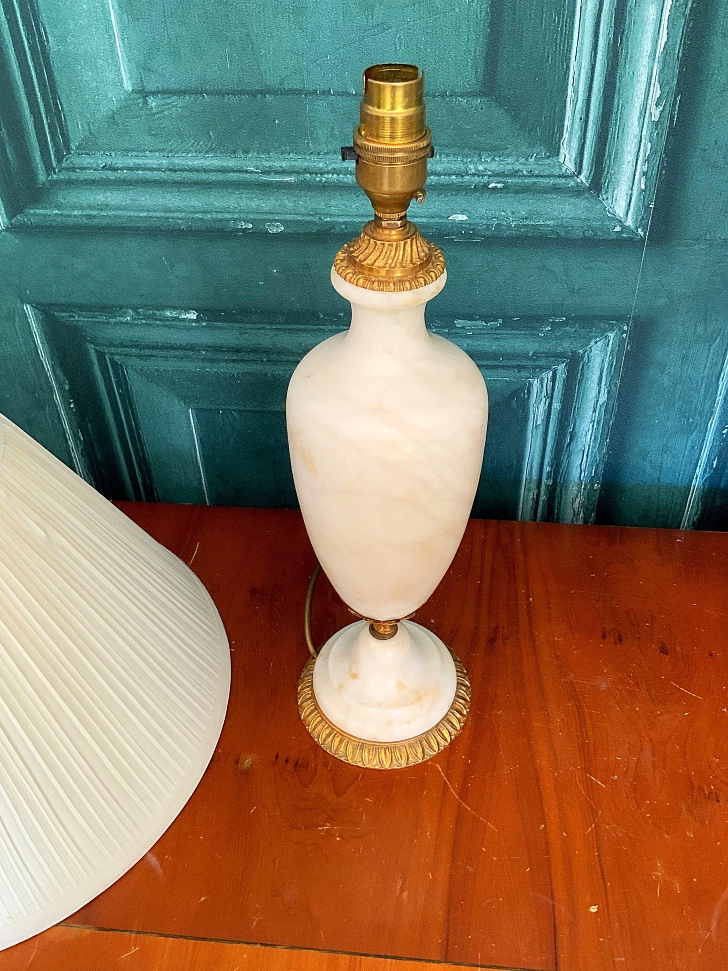 A beautiful  French ormalu mounted marble lamp