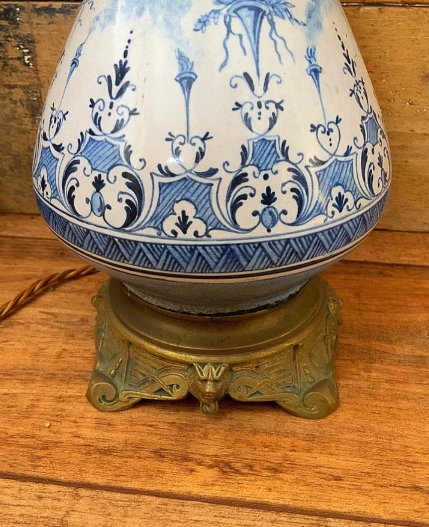 A beautiful hand painted vase lamp conversion