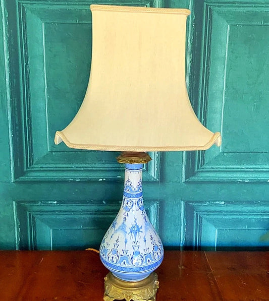 A beautiful hand painted vase lamp conversion