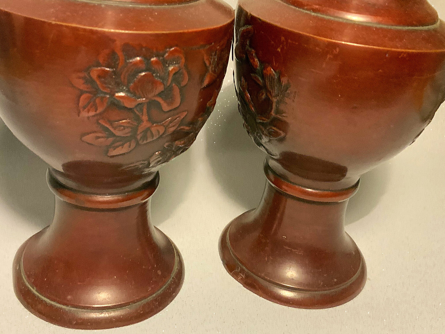 A great pair of Japanese bronze vases