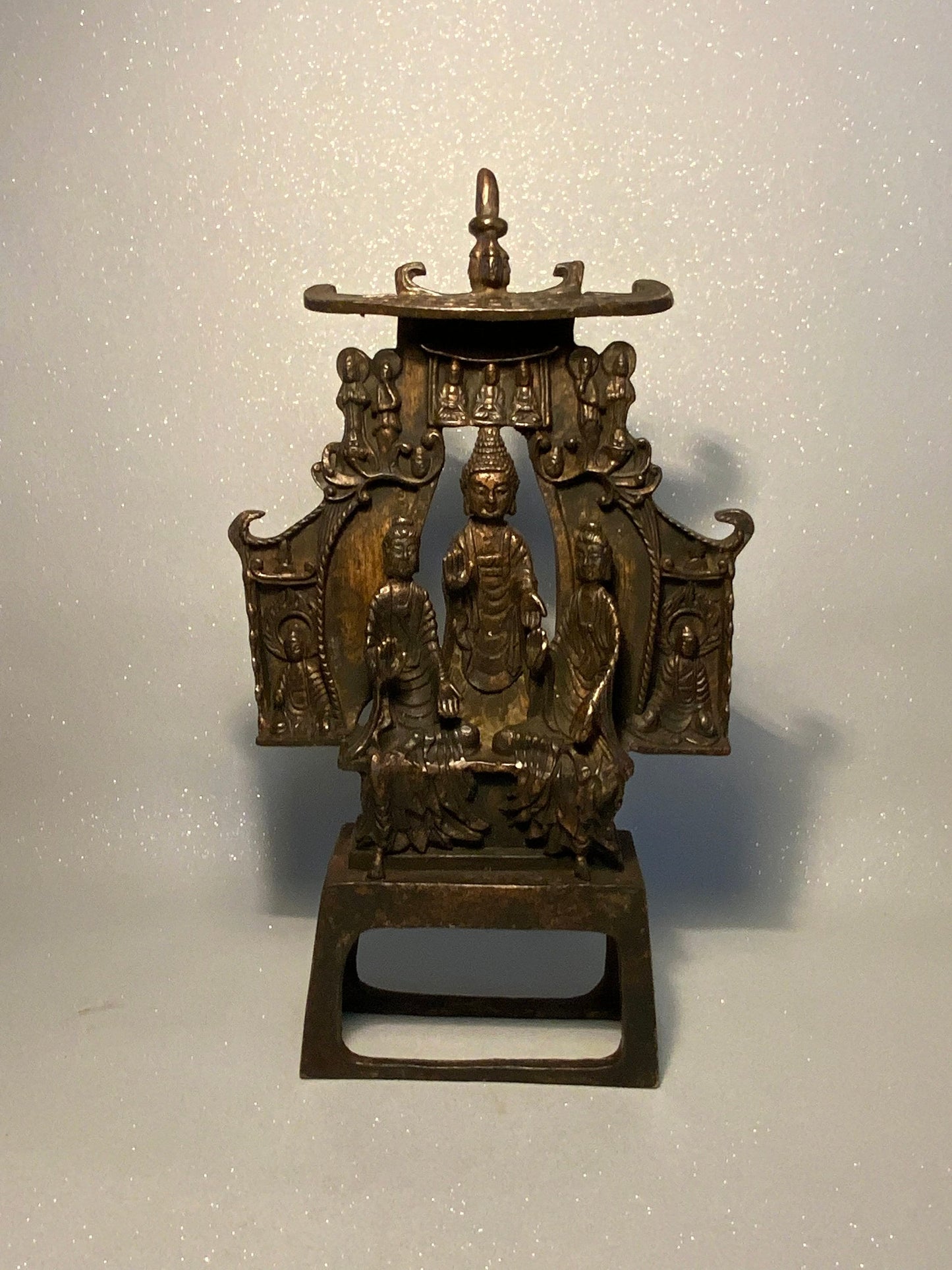 An antique Japanese bronze Buddha statue