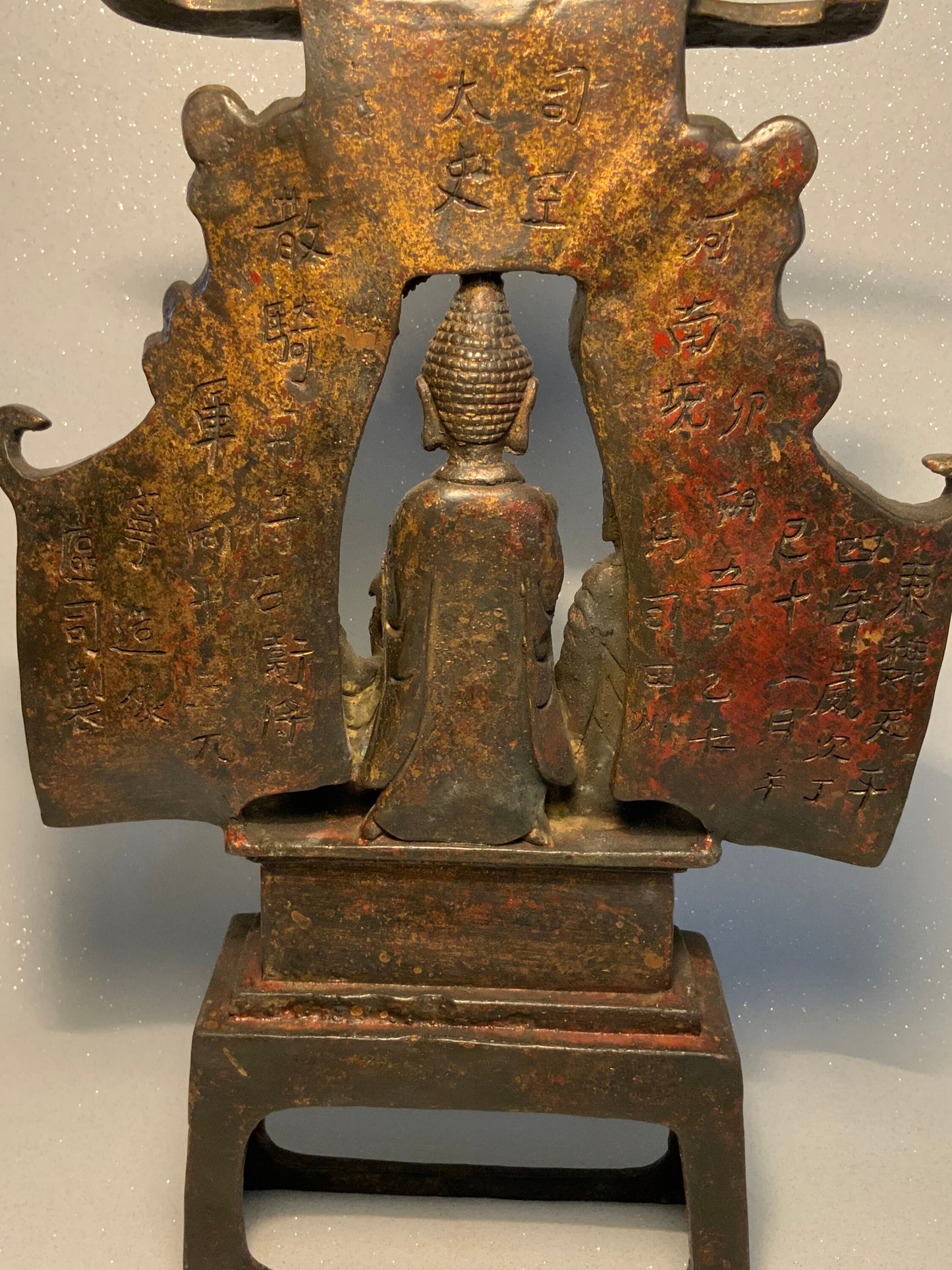 An antique Japanese bronze Buddha statue