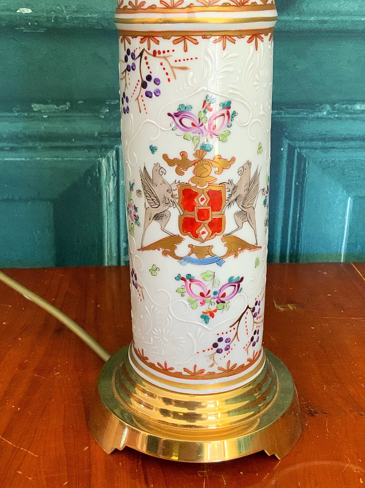 An awesome hand painted vase lamp conversion