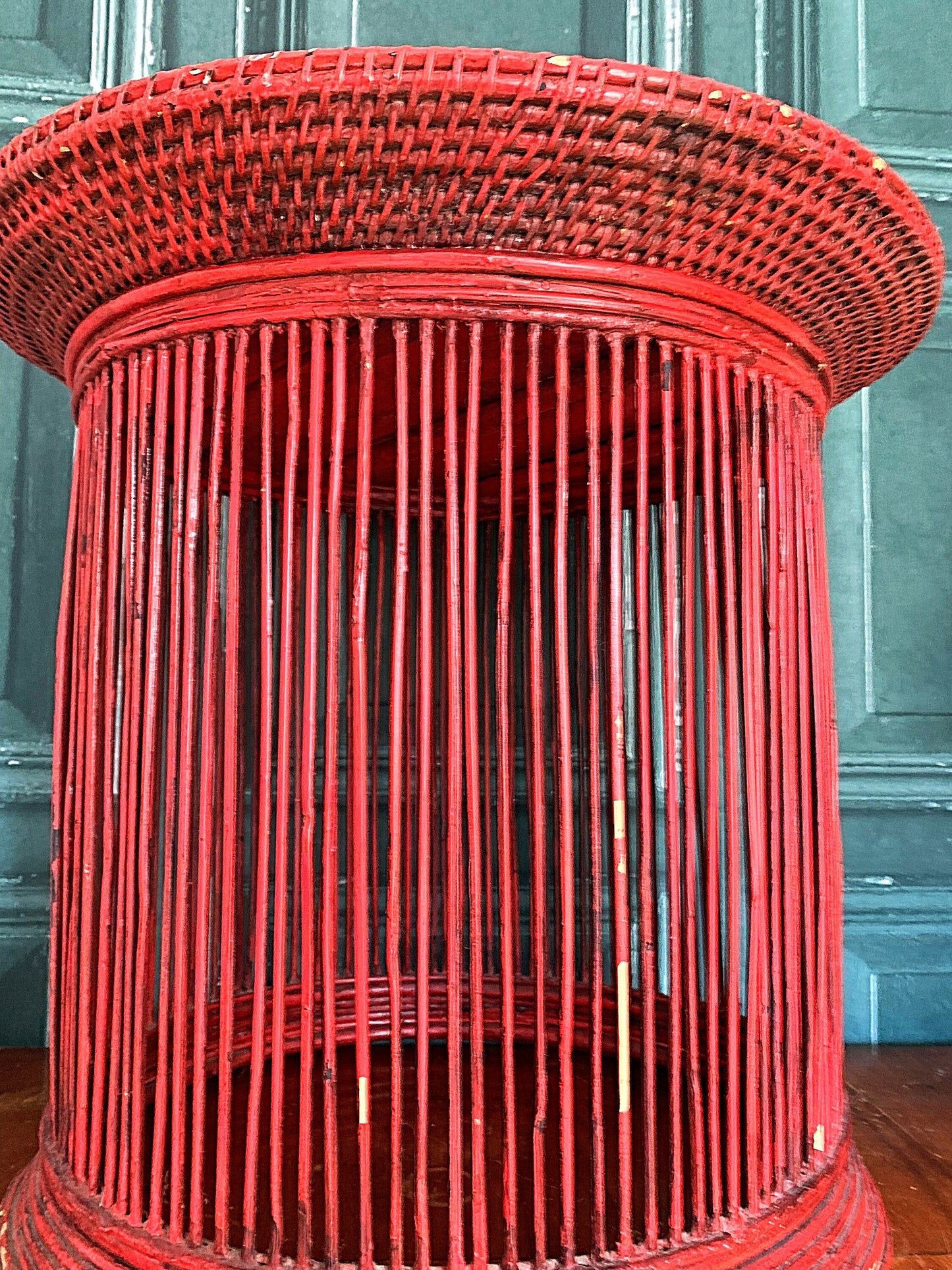 An exquisite mid century rattan coffee table