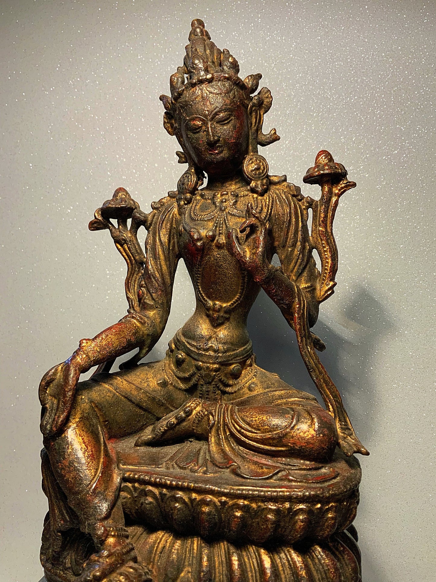 A beautiful antique bronze Tara Buddha