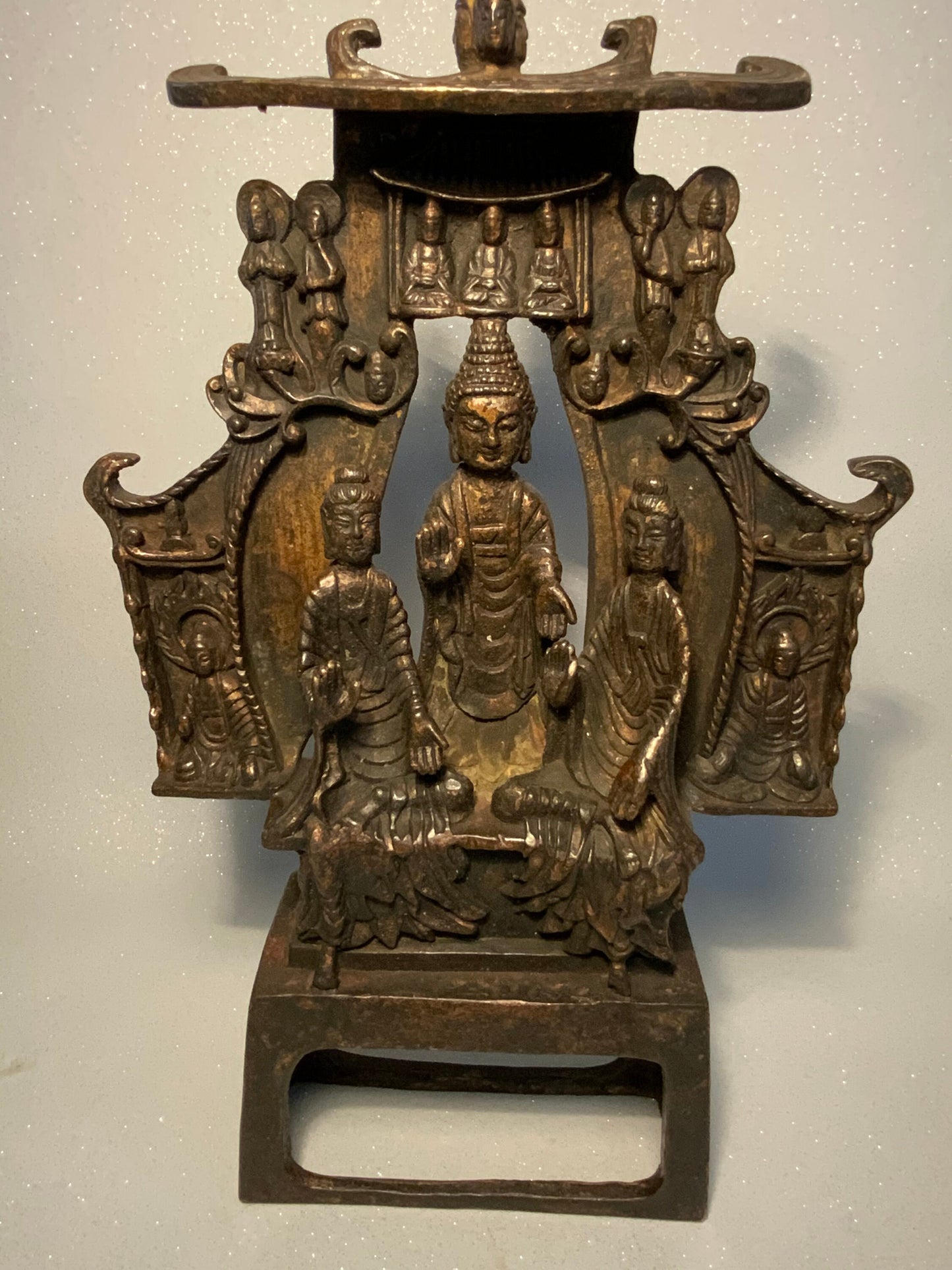 An antique Japanese bronze Buddha statue