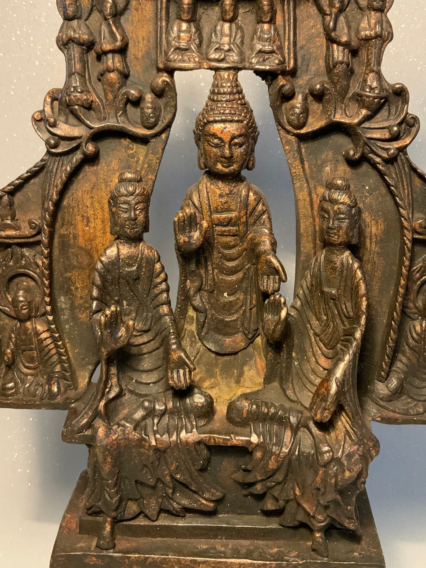 An antique Japanese bronze Buddha statue